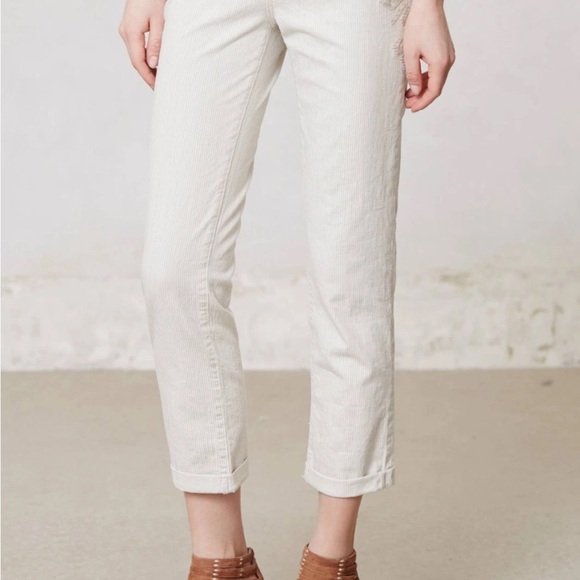 Ag| Adriano Goldschmied Jeans| Chic White ‘Stevie’ Roll-up Slim Straight Sz 29 - Picture 1 of 8